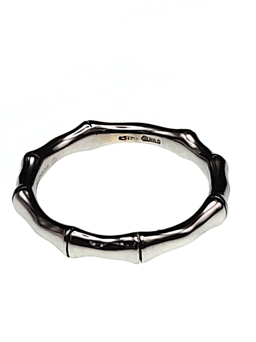 Gucci 18kt White Gold Bamboo Ring band - Picture 3 of 5